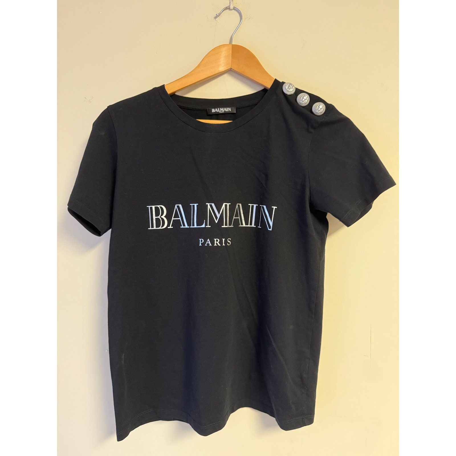 Balmain Paris Logo Back Cotton T-Shirt